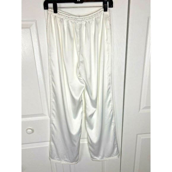 Plum Pretty Sugar White Sateen Elastic Waist Draw String Sleep Pants size M - Picture 3 of 9